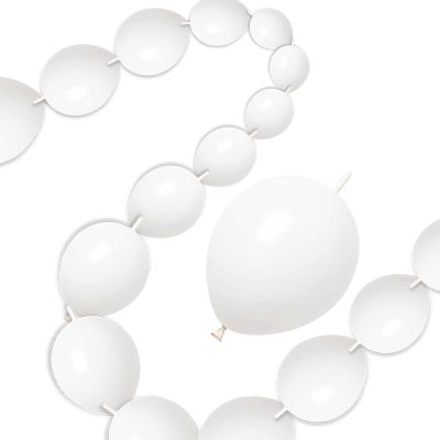 100 Pcs Quick Link Balloons White 10 inch, Latex Linking Balloons for Balloon Wall/Arches/Chains, Birthday Party Wedding Anniversary Graduation Arch Party Decor (white)