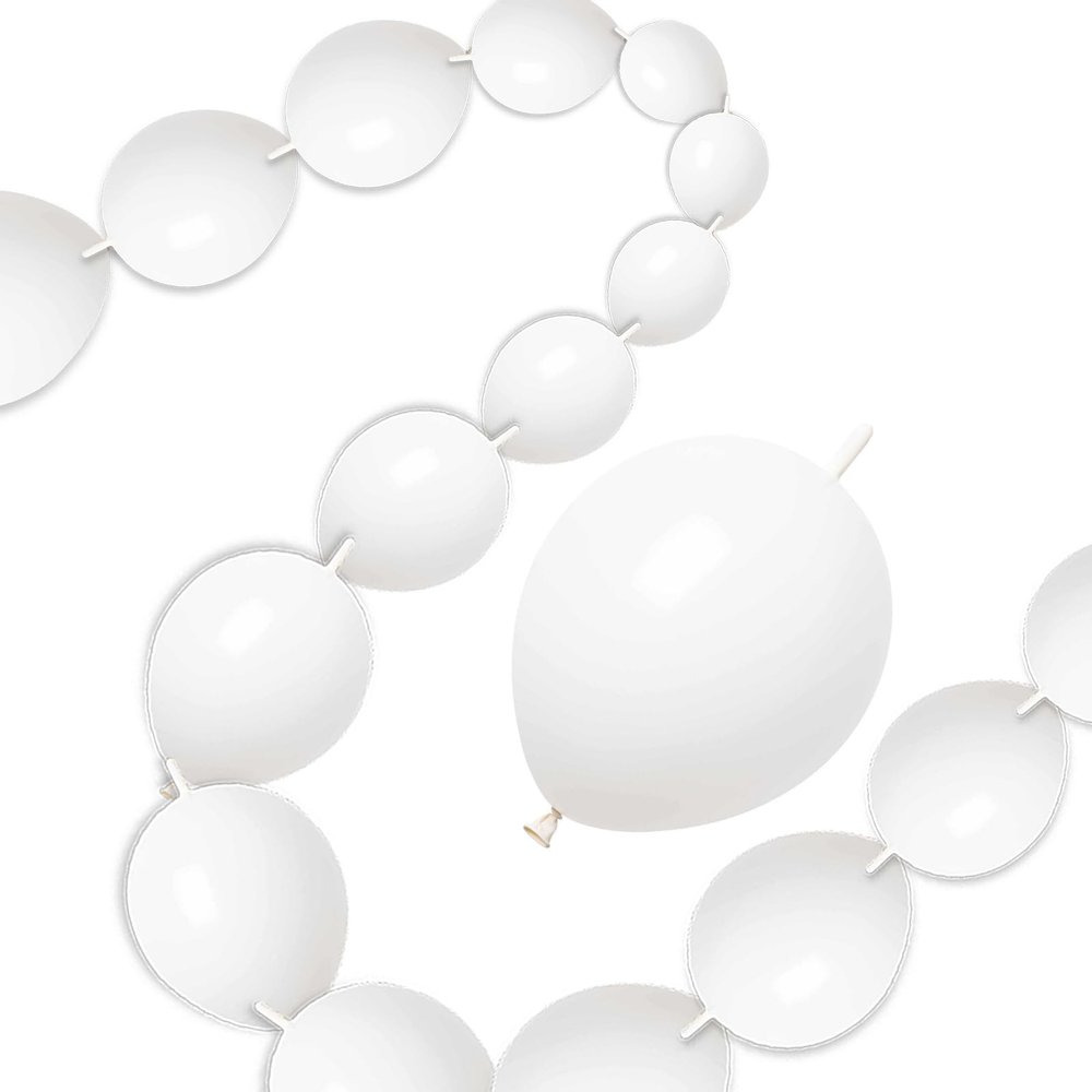 100 Pcs Quick Link Balloons White 10 inch, Latex Linking Balloons for Balloon Wall/Arches/Chains, Birthday Party Wedding Anniversary Graduation Arch Party Decor (white)