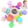Cerberus Silicone Baby Teether, Montessori Sensory Toys, 0-12 Months, Pink & Multicolor, Teething Toys for Babies view 1