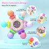 Cerberus Silicone Baby Teether, Montessori Sensory Toys, 0-12 Months, Pink & Multicolor, Teething Toys for Babies view 2