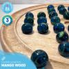 30cm Diameter WOODEN SOLITAIRE BOARD GAME with SEA TURTLE GLASS MARBLES | classic wooden solitaire game | strategy board game | family board game | games for one | board games view 2