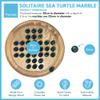 30cm Diameter WOODEN SOLITAIRE BOARD GAME with SEA TURTLE GLASS MARBLES | classic wooden solitaire game | strategy board game | family board game | games for one | board games view 4