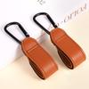 2pcs Baby Stroller Hooks, Adjustable Stroller Clip with Leather Buckle Strap Multipurpose Leather Style Stroller Hooks for Bags Hanging Shopping Diaper Bags (Brown) view 3