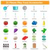 35Pcs Kids Kitchen Toy Accessories, Toddler Pretend Cooking Playset with Play Pots, Pans, Utensils, Cookware, Play Food Set, Toy Vegetables, Learning Gift for Girls & Boys (Turquoise) view 3