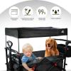 Foldable Wagons with Removable Canopy, Seat Belts, Reversible Handlebar, Removable Canopy, 220lbs Weight Capacity, Folding Wagon for Ages 1+ Years Suitable for Family Travel, Cargo,Gift view 2