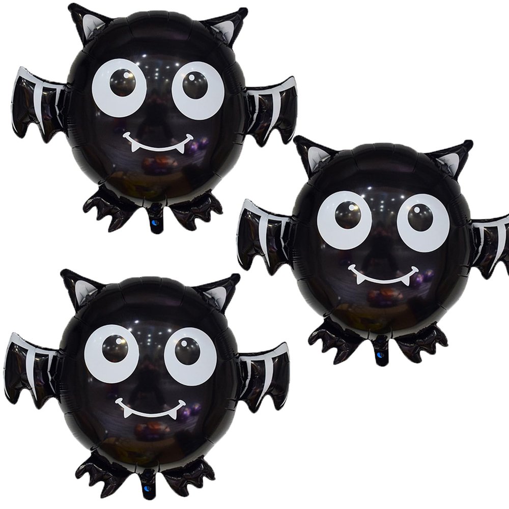 Bat Balloons Halloween Foil Balloons for Bat Themed Party Decoration Supplies Halloween Birthday Decoration Decor Ballons Arch Kits Party Balloon Set 3pcs