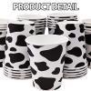 EaciTown 50 Pcs Cow Print Paper Cups - Cowgirl & Farm Birthday Party Supplies & Baby Shower Decorations view 2