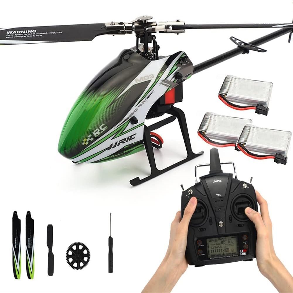 STYLIEX 2.4G Dual Brushless Motor Aileronless Electric Remote Control Helicopter 3 Batteries, 3D&6G 360 Rolling Stunt RC Aircraft, 6CH 200m Distance Fall Resistant RC Airplane for Parkflyer Adults