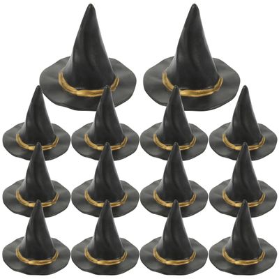 ABOOFAN Mini Witch Hats 3 Inch Black Plastic Miniature Hats for Dollhouse Halloween Party Supplies DIY Craft Accessories