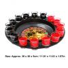 Aqur2020 Drinking Glass Turntable Game Set, 16 Hole Wheel Wine Glass Game Roulette Game Turntable with 16 Glasses 2 Metal Balls view 2