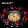 Aqur2020 Drinking Glass Turntable Game Set, 16 Hole Wheel Wine Glass Game Roulette Game Turntable with 16 Glasses 2 Metal Balls view 4