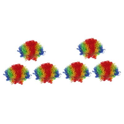 BESTOYARD 6 Pcs Clown Costume Wig Curly Clown Wig Make up Props Color Wigs Masquerade Costume Make up Accessories Halloween Wig Masquerade Wig Carnival Dress up Props Afro Wig Africa Fluffy