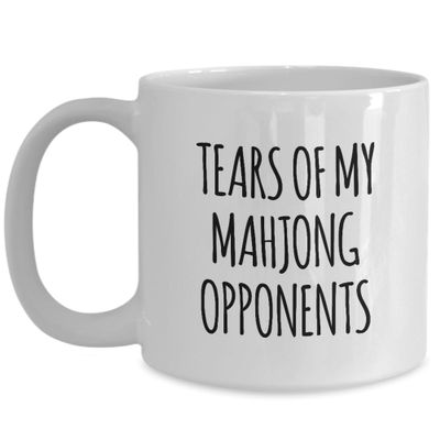AMISK CREATIVES Mahjong Mug Tears Of My Mahjong Opponents China Mah-Jongg Gift Ideas Funny Humorous Coffee Cup Mug