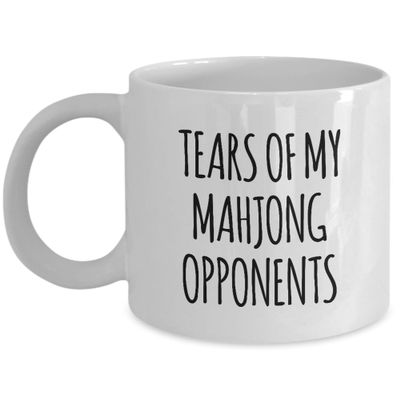 AMISK CREATIVES Mahjong Mug Tears Of My Mahjong Opponents China Mah-Jongg Gift Ideas Funny Humorous Coffee Cup Mug