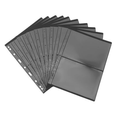 KICHOUSE 10pcs Pvc Loose-leaf Stamp Collecting Pages Double-sided Stamp Holders for Coins Banknotes and for Philatelic Storage