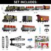 Lucky Doug Train Set Toys for Kids, Toys Train Sets for Kids Smokes, Light & Sound Include 5 Car and 22 Tracks, Train Toys for 3 4 5 6 Year Old Boys view 4