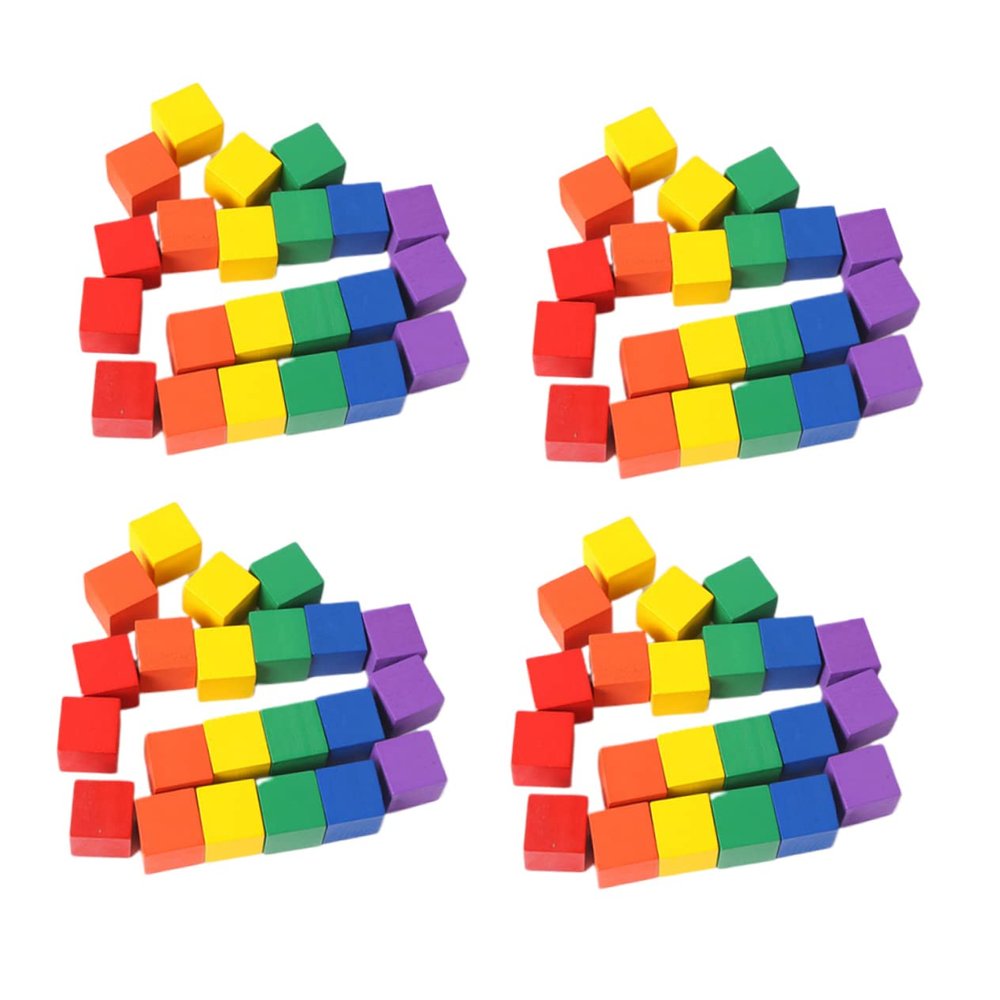 SAFIGLE 100pcs Colorful Wooden Cube Blocks Educational Craft Building Blocks for Boy Girl Smooth and Sturdy Square Cubes for Imaginative Play and Learning Activities