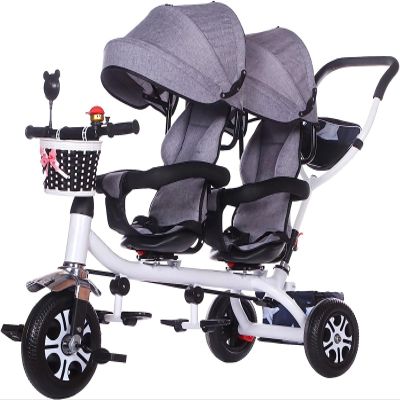 IesuTa 3-in-1 Removable Push Handle Kids Trike - Foldable, Adjustable Canopy, and Safe - Very Good Tricycle for Toddlers Age 2-5 - Twins Item Gifts (Color : Gray)