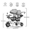 IesuTa 3-in-1 Removable Push Handle Kids Trike - Foldable, Adjustable Canopy, and Safe - Very Good Tricycle for Toddlers Age 2-5 - Twins Item Gifts (Color : Gray) view 4