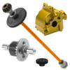 ShareGoo Metal Gearbox Housing Differential Cover & Differential Gear Set & Central Drive Shaft Compatible with WLtoys 144010 144001 144002 1/14 RC Car Upgrade Part (Gold) view 2