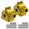 ShareGoo Metal Gearbox Housing Differential Cover & Differential Gear Set & Central Drive Shaft Compatible with WLtoys 144010 144001 144002 1/14 RC Car Upgrade Part (Gold) view 4