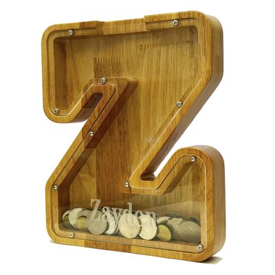 Yu Guang Er Personalized Wooden Alphabet Piggy Bank-Kids Piggy Bank-Boys Girls Piggy Bank-Coin Piggy Bank-Bank-Can be Used as Christmas-Birthday Gift-Kids Gift,9'' style 2 (5060)