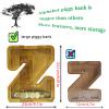 Yu Guang Er Personalized Wooden Alphabet Piggy Bank-Kids Piggy Bank-Boys Girls Piggy Bank-Coin Piggy Bank-Bank-Can be Used as Christmas-Birthday Gift-Kids Gift,9'' style 2 (5060) view 4