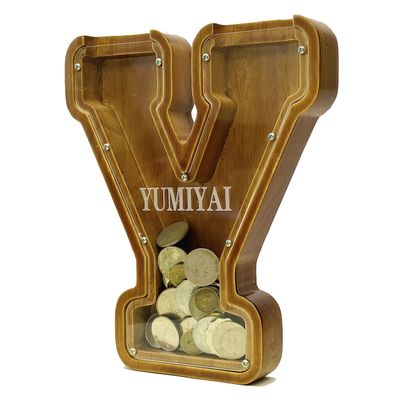 Personalized Wooden Alphabet Piggy Bank-Kids Piggy Bank-Boys Girls Piggy Bank-Coin Piggy Bank-Bank-Can be Used as Christmas-Birthday Gift-Kids Gift