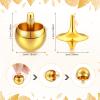 Lenwen 3 Pcs Precision Gyroscope Toy Spinner Top Anti Gravity Metal Balance Spinner Toy Accurate Gyro Desktop Flip Over Gaming for Adult Kid Home School Science Educational Party(Gold) view 2