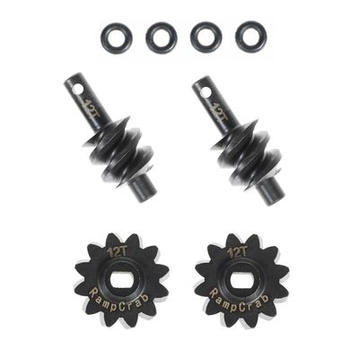 RampCrab Overdrive Differential Gear Set 12T, 2 Sets, Hardened Steel, 1/24, Upgrade Parts for Axial SCX24 Bronco Deadbolt JLU B-17 Gladiator C10, 1/24 RC Crawler Car