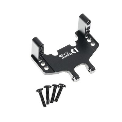 RampCrab Servo Mount Bracket for SCX24 AX24, Adjustable Servo Mount Bracket, 1/24 RC Car Steering Servo Mount for Axial SCX24 Bronco Deadbolt JLU Gladiator C10 Upgrade Parts, Aluminum Alloy, Black