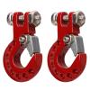 2Pcs Winch Trailer Hooks RC Trailer Hook Aluminum Alloy Simulation Climbing Car Tow Hook for 1/10 Scale Crawler Truck SCX10 D90 D110 TF2(18.5x11.5mm/0.7x0.5in)(Red) view 4