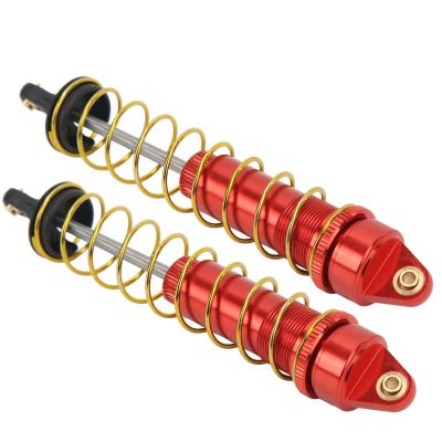 2Pcs RC Shock Absorber, 115mm / 4.5in Oil Pressure Adjustable Assembled RC Damper Set with Springs for Axial SCX10 90046 AXI03007 1/10 RC Crawler Car(Red)