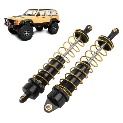 2Pcs RC Shock Absorber, 115mm / 4.5in Oil Pressure Adjustable Assembled RC Damper Set with Springs for Axial SCX10 90046 AXI03007 1/10 RC Crawler Car(Black)