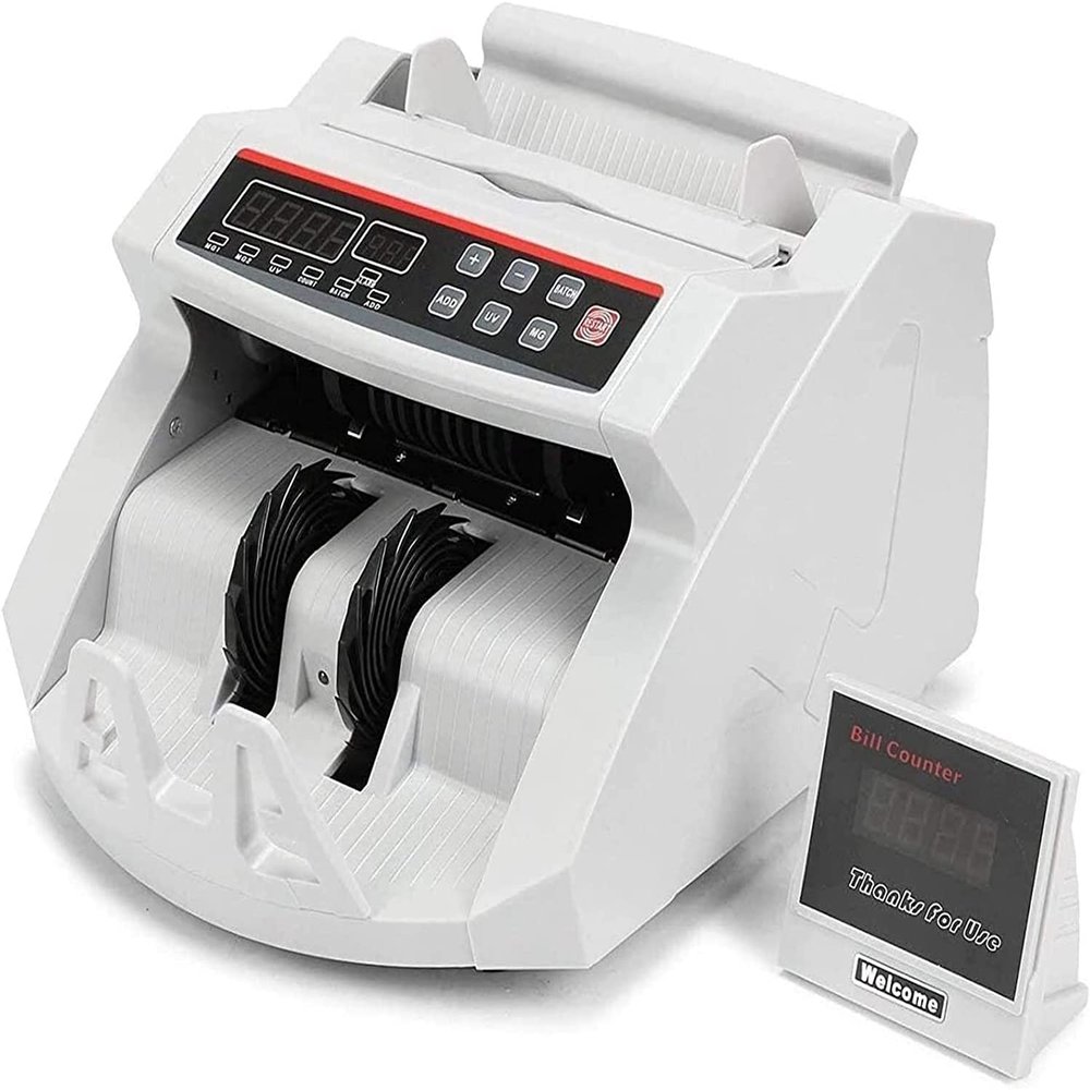 CAFFIA Money Counter Counting Machine Counts US Money Money Counter with UV MG Counterfeit Detector Money Counter Machine LED Display Money Counter