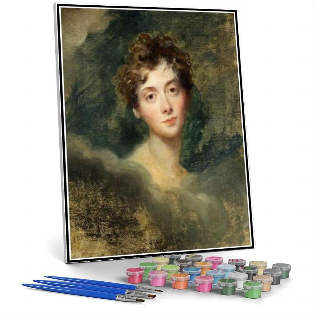 DIY Oil Painting Kit,Lady Caroline Lamb Painting by Thomas Lawrence Paint by Numbers Kit for Kids and Adults