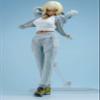 1/12 Scale Female Clothes,Female Tight Vest Pants Hoodies Clothes Sports Tank Tops Sweater Trousers Costume Outfit Clothing for 6inch Action Figure Body (Gray Hoodies+White Vest+Gray Pants) view 1