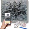 DIY Oil Painting Kit,The Gray Tree Painting by Piet Mondrian Paint by Numbers Kit for Kids and Adults view 1