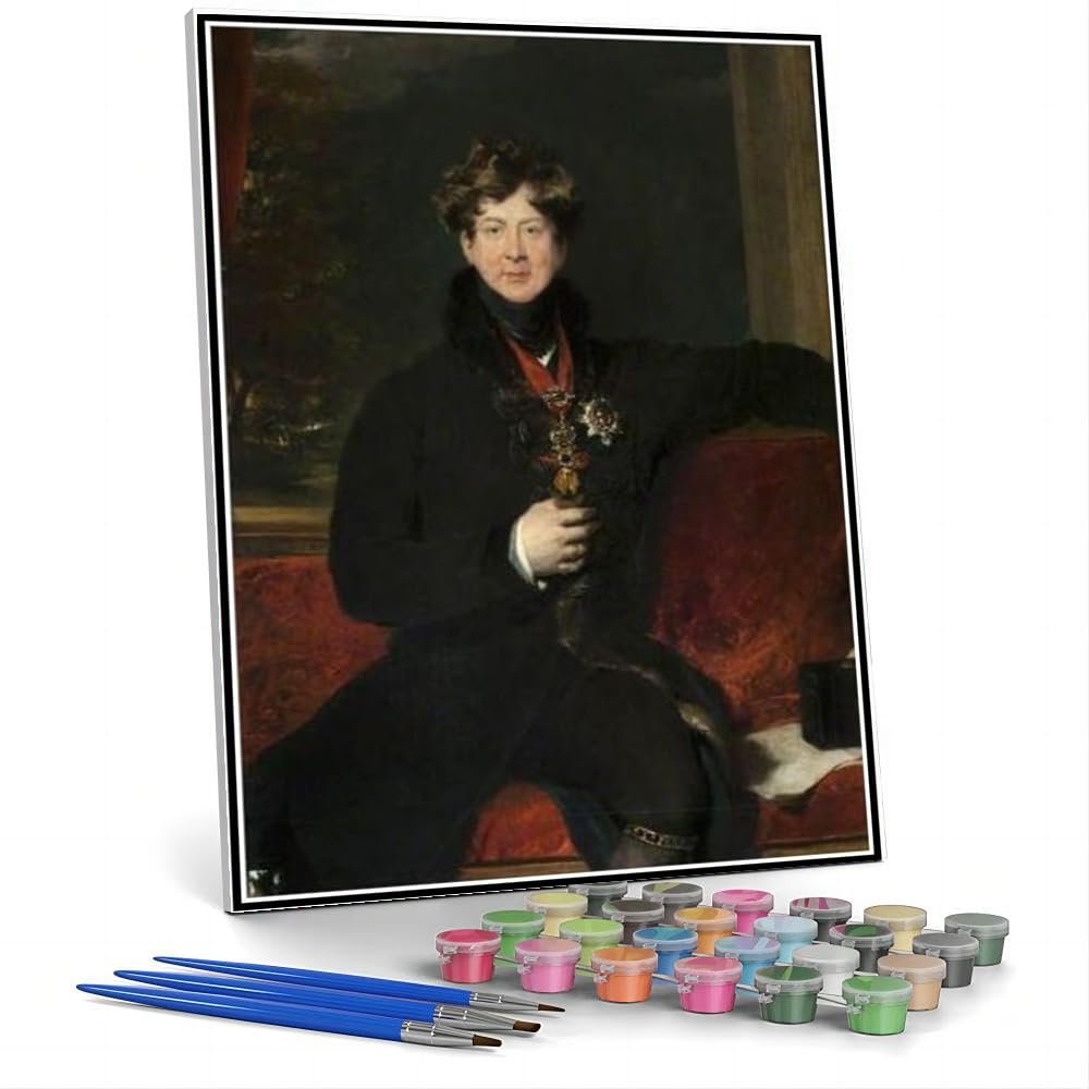 DIY Oil Painting Kit,George Iv Painting by Thomas Lawrence Paint by Numbers Kit for Kids and Adults