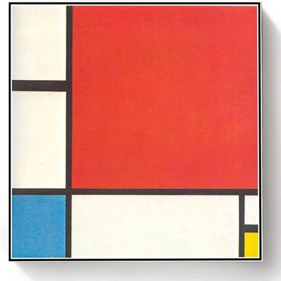 DIY Oil Painting Kit,Composition with Red Blue and Yellow Painting by Piet Mondrian Paint by Numbers Kit for Kids and Adults