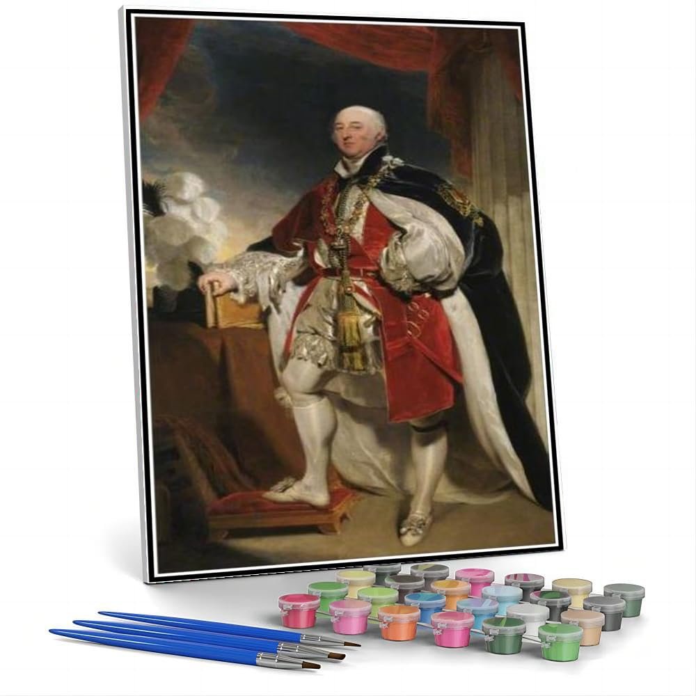 DIY Oil Painting Kit,John Jeffreys Pratt Painting by Thomas Lawrence Paint by Numbers Kit for Kids and Adults