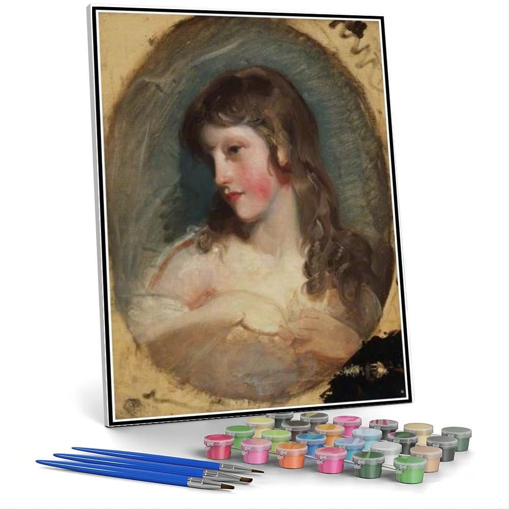 DIY Painting Kits for Adults Study of A Girl Painting by Thomas Lawrence Paint by Number Kit On Canvas for Beginners