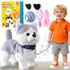 HCdoujoy Husky Walking Dog Barking Toy, Musical Singing Dancing Volume Control Interactive Puppy Walk Along with Leash, Wagging Tail Shaking Head, Robot Plush Stuffed Animal Puppy for Kid view 1