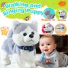 HCdoujoy Husky Walking Dog Barking Toy, Musical Singing Dancing Volume Control Interactive Puppy Walk Along with Leash, Wagging Tail Shaking Head, Robot Plush Stuffed Animal Puppy for Kid view 2
