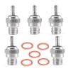 Shaluoman N4 Hot Glow Plug Spark Plugs for Traxas T-maxx Kyosho HSP1 HPI Redcat 1/8 1/10 RC Car Truck Buggy Accessories, Powerful 70117 Nitro Engine Parts Replace 5 Pack view 1