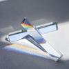 QFkris 2 Pack 6inch K9 Crystal Optical Glass Triangular Prism Clear Triple Prism for Photography Effects Physics Teaching Light Spectrum Optics Kits,Clear view 1