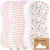 5-Pack Muslin Burp Cloths Baby Boy, Girl - Very Absorbent Baby Burp Cloth Rags, 8-Layers Viscose Derived from Bamboo Cotton Muslin Towel, Super Soft Spit Up Rags, No Shrink Washcloths (Sweet Charm) view 1