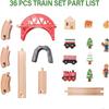 Giant bean 36PCS Forest Wooden Train Set Toy for Toddler Kids, Expandable Changeable Wooden Train Track for Boys & Girls 3-7, Christmas Birthday Gift, fits for Brio,Thomas, Melissa and Doug view 2