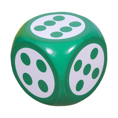 Almencla Foam Dice, D6 Board Game, Learning Math Teaching, Educational Toys, Dice Cubes Block, 12inch for Boys Girls, Teacher Classroom Kids Children, Green