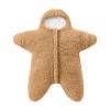 Newborn Infant Boys Girls Solid Star Shape Clothes Winter Thick Fleece Warm Hooded Romper Bodysuit (Khaki, 0-3 Months) view 1